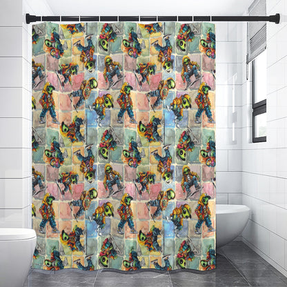 6 Alien Designs, Polyester Shower Curtain in 4 sizes