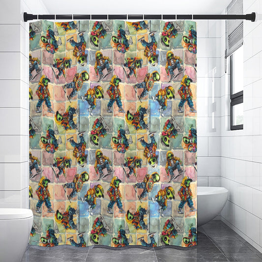 6 Alien Designs, Polyester Shower Curtain in 4 sizes