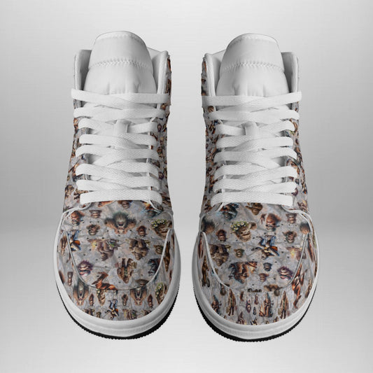 Assorted Sasquatch, Bigfoot, Men's high top, lace-up, leather shoes