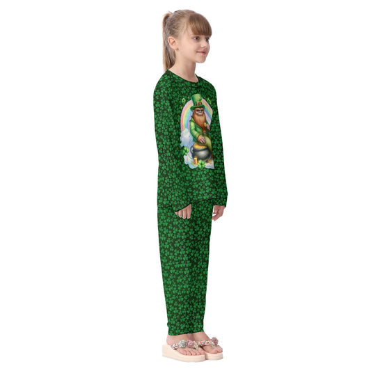 St Patrick Bigfoot, Sasquatch, Kid's Long Pajamas Set