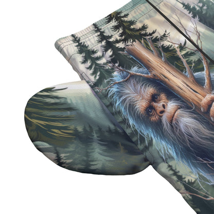 Sasquatch Themed, Men’s Sports, Pocketed Shorts