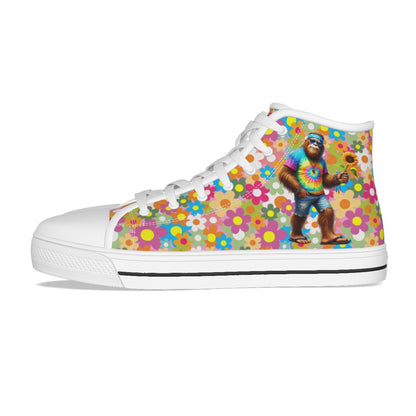 Hippie Bigfoot, Sasquatch, Kids Canvas Sneaker, Tennis Shoes
