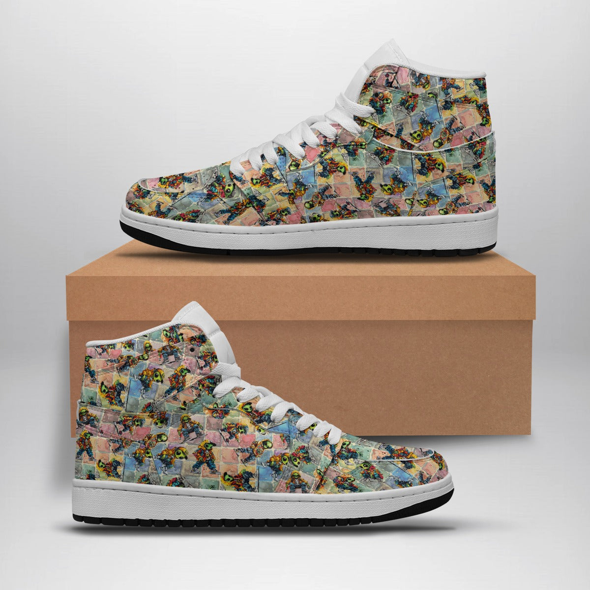 Alien Gangsters, Men's high top, lace-up, leather shoes