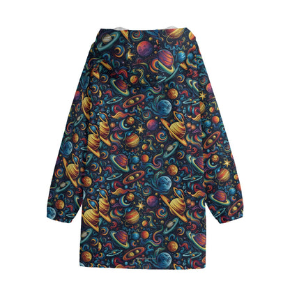 12 Galaxy, Space Designs, Adult Windbreaker Long Jacket