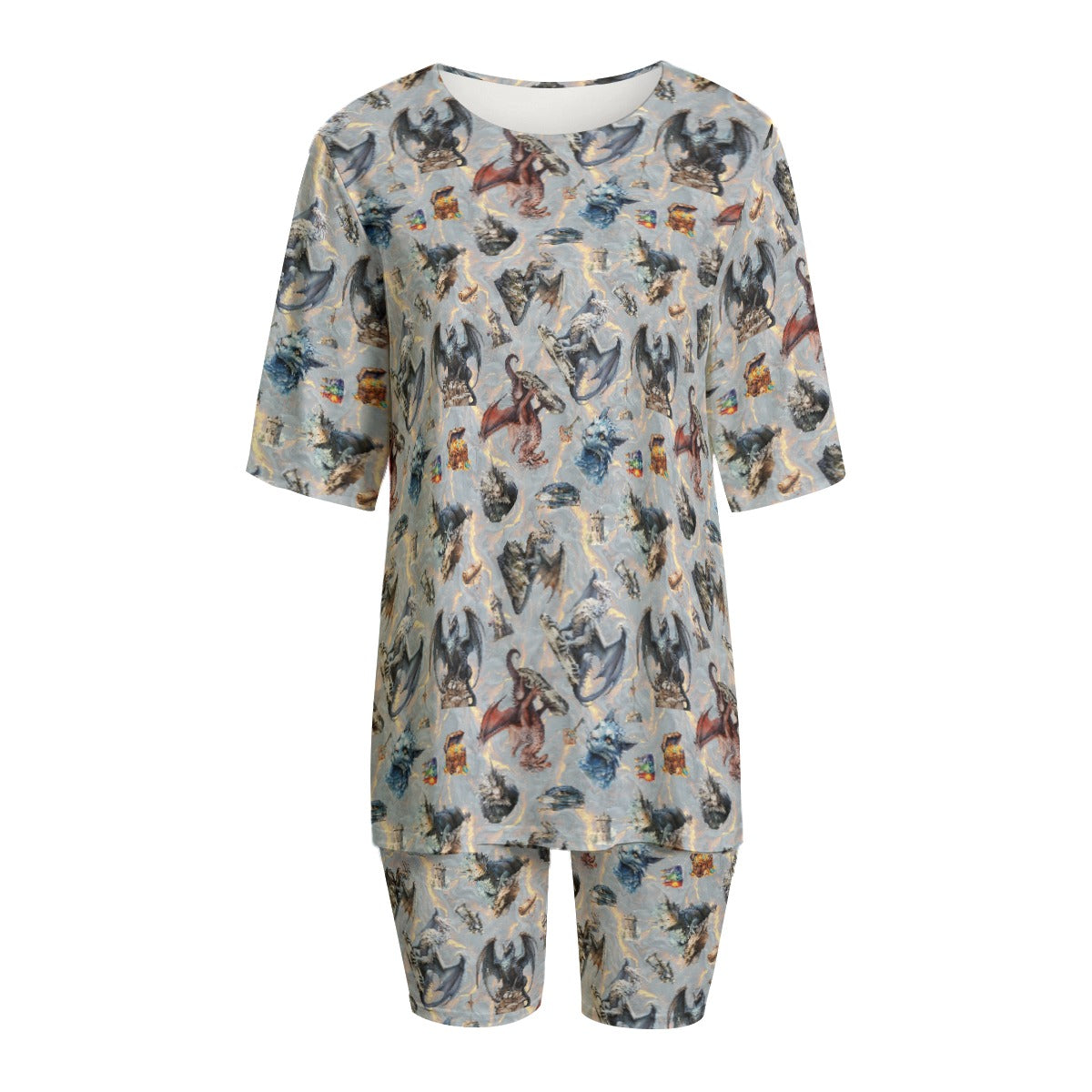 Dragon Design, Women’s 2 Piece T Shirt Set With Short Sleeve