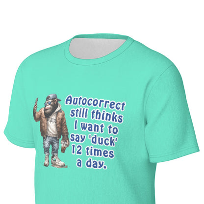 Bigfoot / Sasquatch "My autocorrect...", Unisex Short Sleeve O-Neck Cotton T Shirt