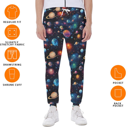 12 Galaxy / Outer Space Designs, Men’s Sweatpants w/ Back Pocket