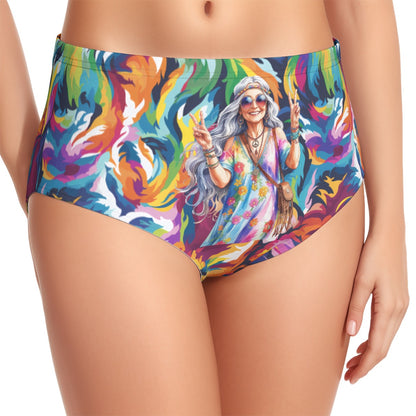 Old Hippie Lady, Women’s Bikini Halter Swimsuit, Two Piece Set