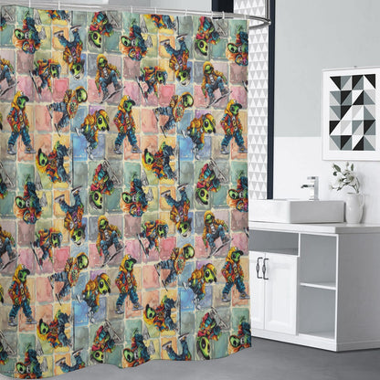 6 Alien Designs, Polyester Shower Curtain in 4 sizes