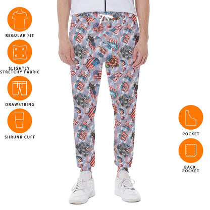 8 Patriotic Designs, Men’s Sweatpants w/ Back Pocket