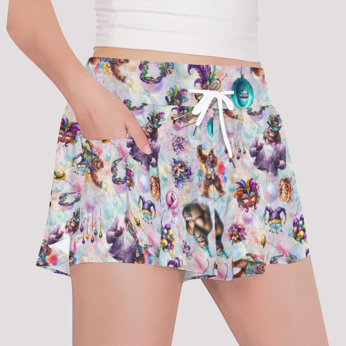 20 Bigfoot / Sasquatch Designs, Girls Sports Culottes, Butterfly Shorts w/ Pocket