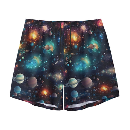 12 Galaxy / Space Designs, Men’s Sports, Pocketed Shorts
