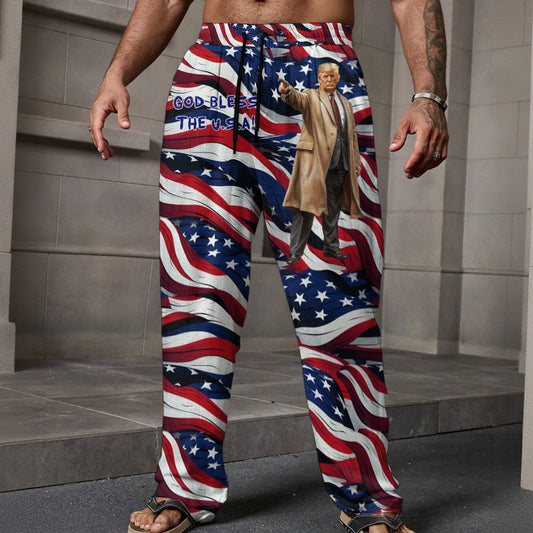 Donald Trump Pointing, Men’s Loose Casual Pants W/ Pocket