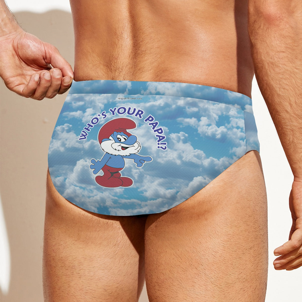 Papa Smurf "Who's Your Daddy",  Men's Drawstring Swim Briefs