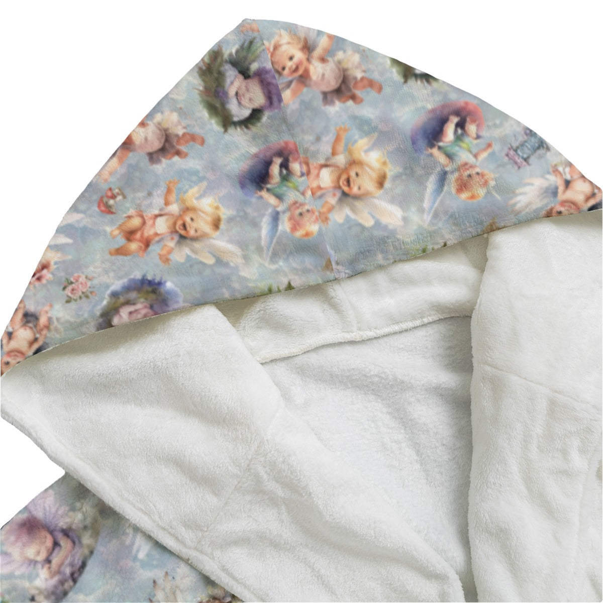 6 Fairy Designs, Flannel Hooded bathrobe