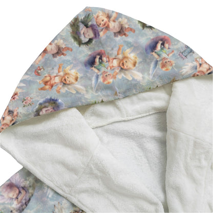 6 Fairy Designs, Flannel Hooded bathrobe