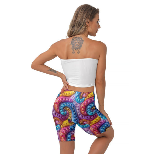 Dancing Bigfoot / Sasquatch, Women’s Thigh High Shorts