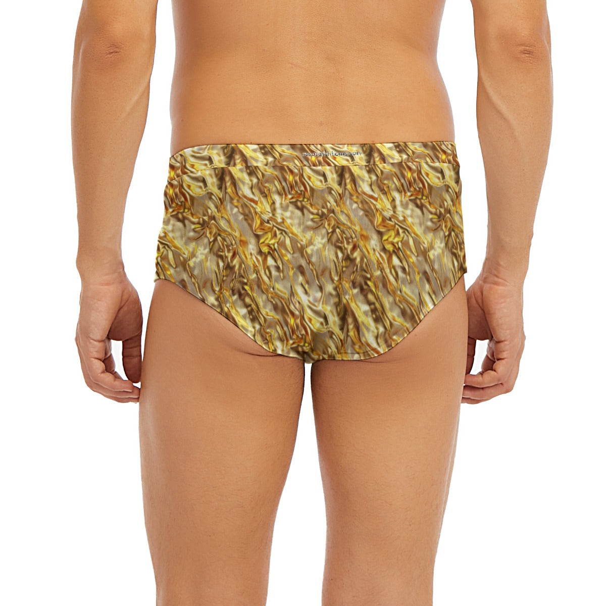 Sasquatch / Bigfoot on Gold, Men’s Polyester Triangle, Low Rise Underwear