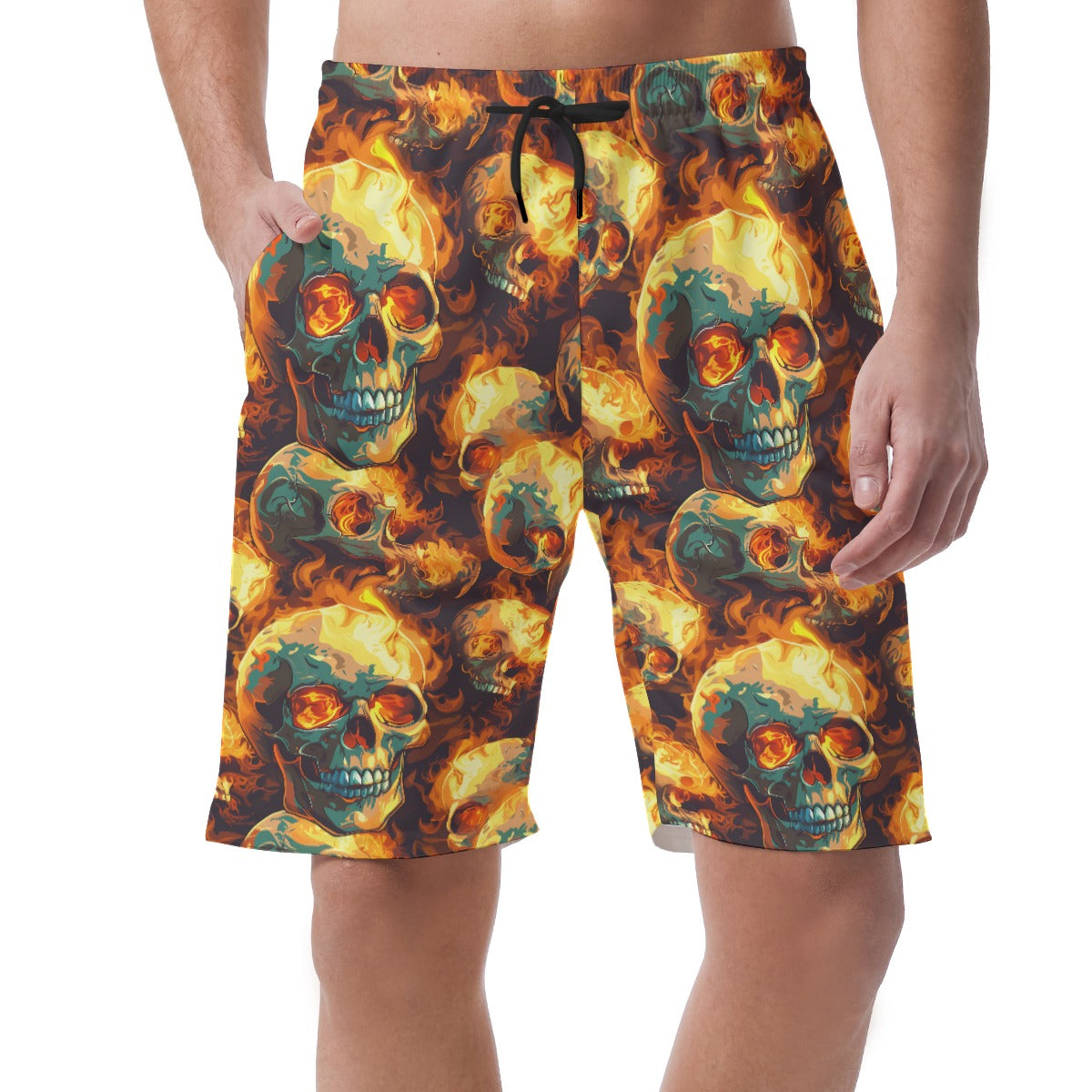 Flaming Skulls, Men’s Lightweight Casual Shorts