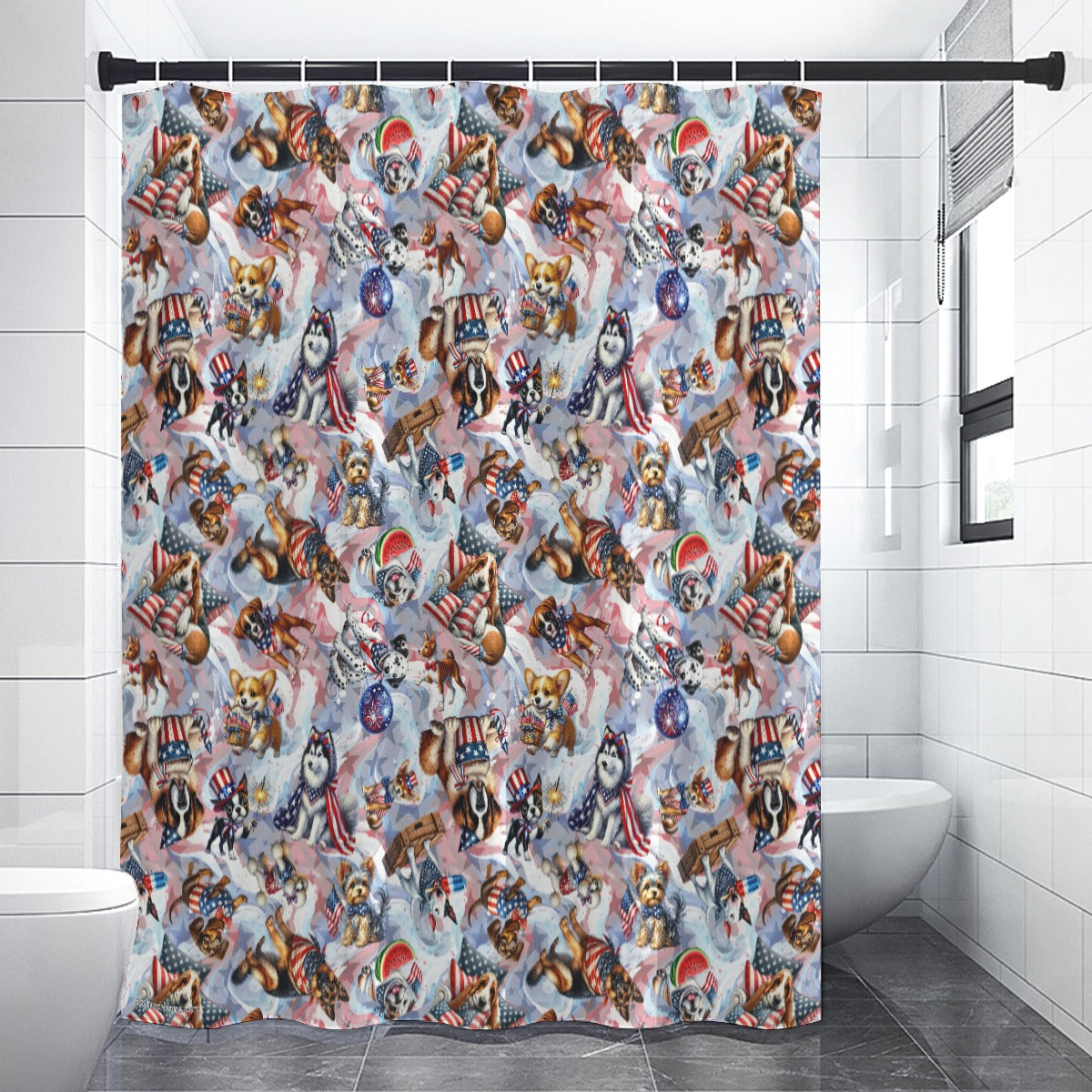 8 Patriot Designs, Polyester Shower Curtain in 4 sizes