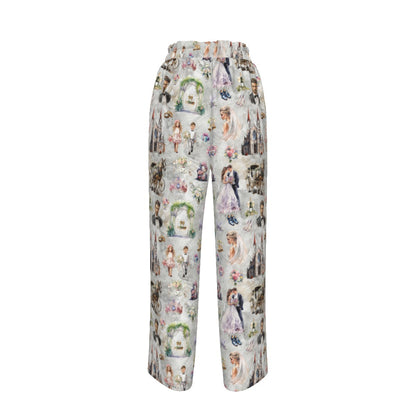 Wedding Design, Women’s Faux Silk Wide-Leg Pants