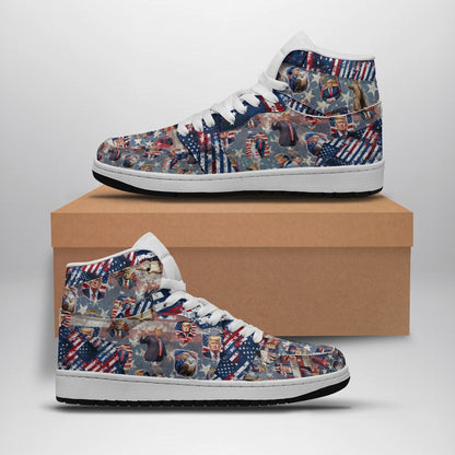 Donald TRUMP SHOES - Men's high top, lace-up, leather shoes