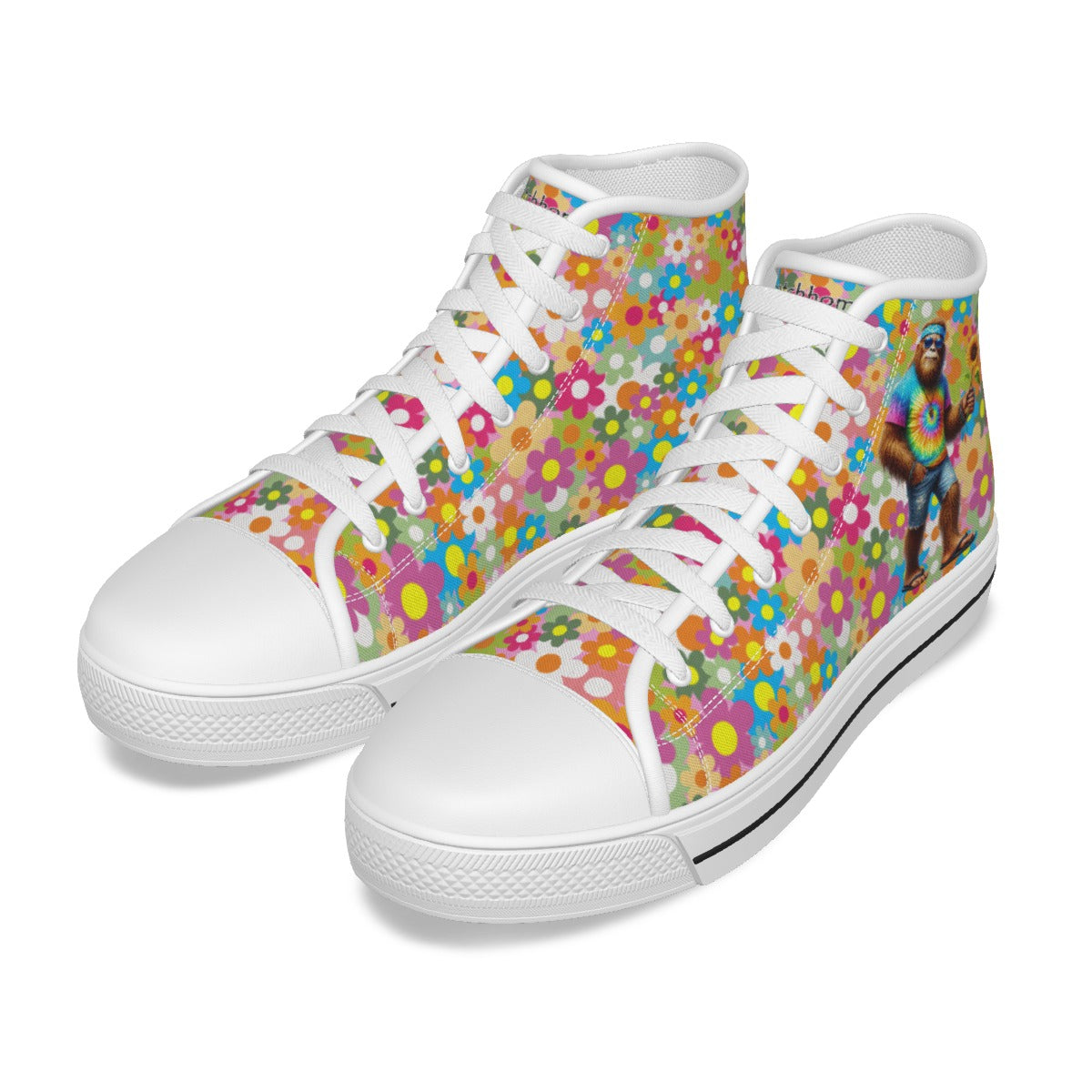 Hippie Bigfoot, Sasquatch, Kids Canvas Sneaker, Tennis Shoes