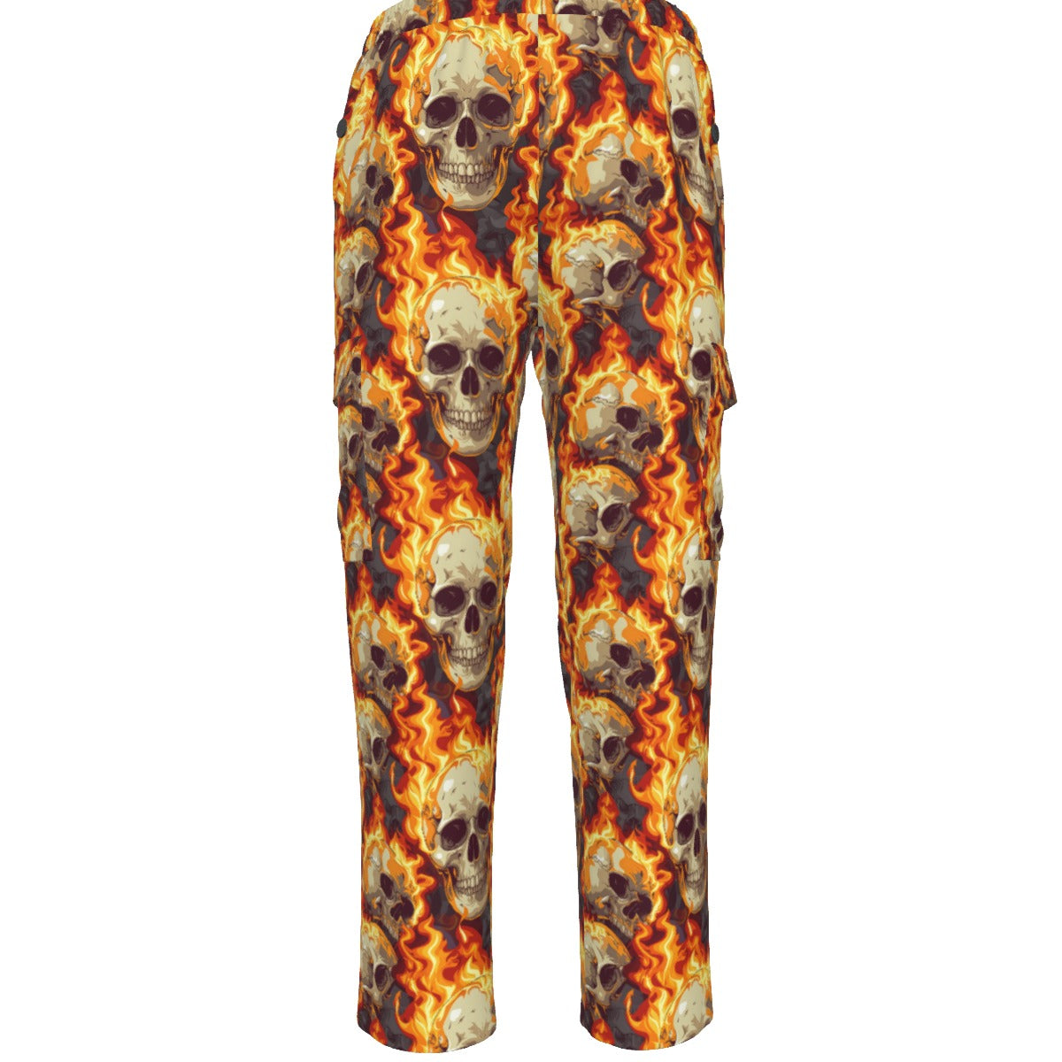 Flaming Skulls, Men’s Cargo Pants w/ Pockets