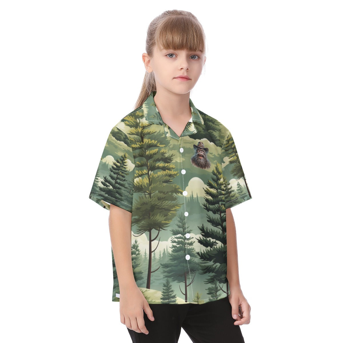 Forest Bigfoot, Sasquatch,  Kid's Hawaiian Vacation Shirt