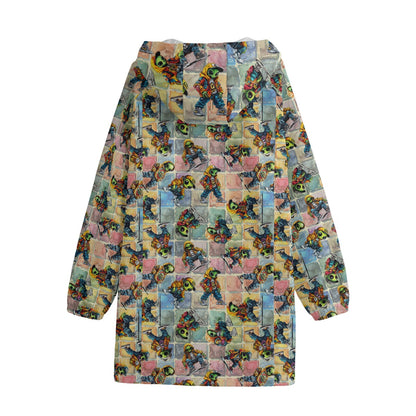 6 Alien Designs, Adult Windbreaker Long Jacket