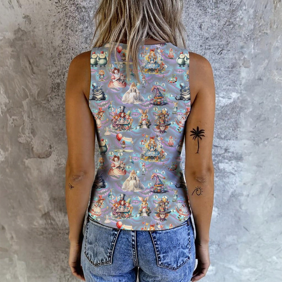 Alice In Wonderland, Woman's Button Vest