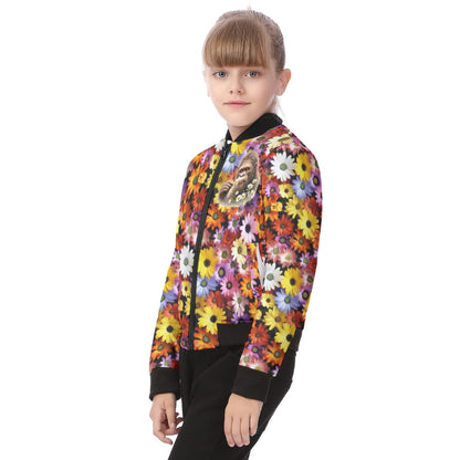Bigfoot / Sasquatch Flowers, Kid’s Bomber Jacket