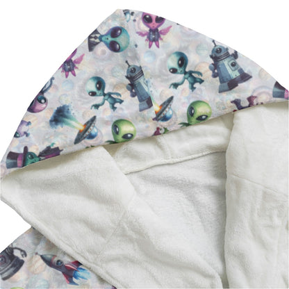6 Alien Designs, Flannel Hooded bathrobe