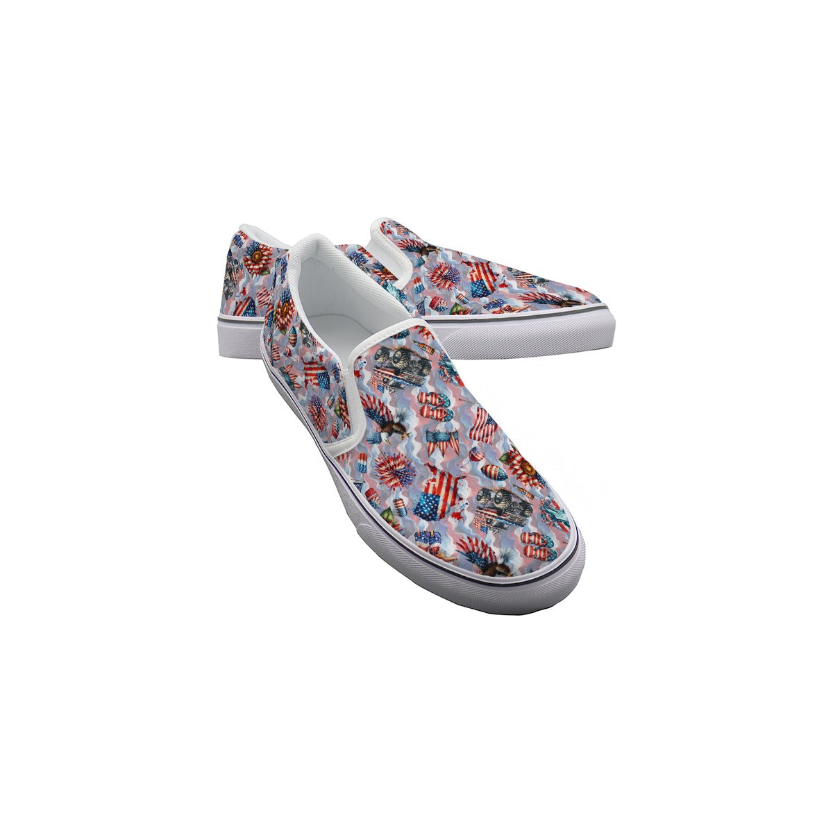 8 Patriot Designs, Kids Slip On Canvas Sneakers, Slip On Shoes, No Touch Shoes