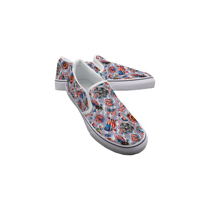 8 Patriot Designs, Kids Slip On Canvas Sneakers, Slip On Shoes, No Touch Shoes