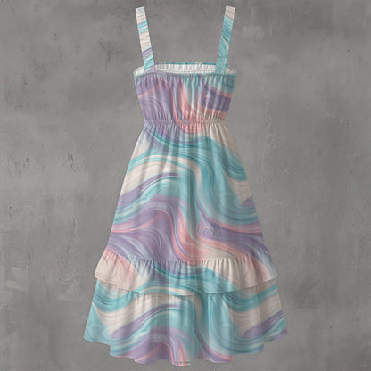 Fairy on Swirl, Women’s Ruffle Hem Dress