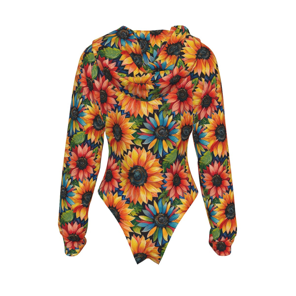 Bigfoot / Sasquatch Flowers, Women's Raglan Sleeve Hooded Bodysuit