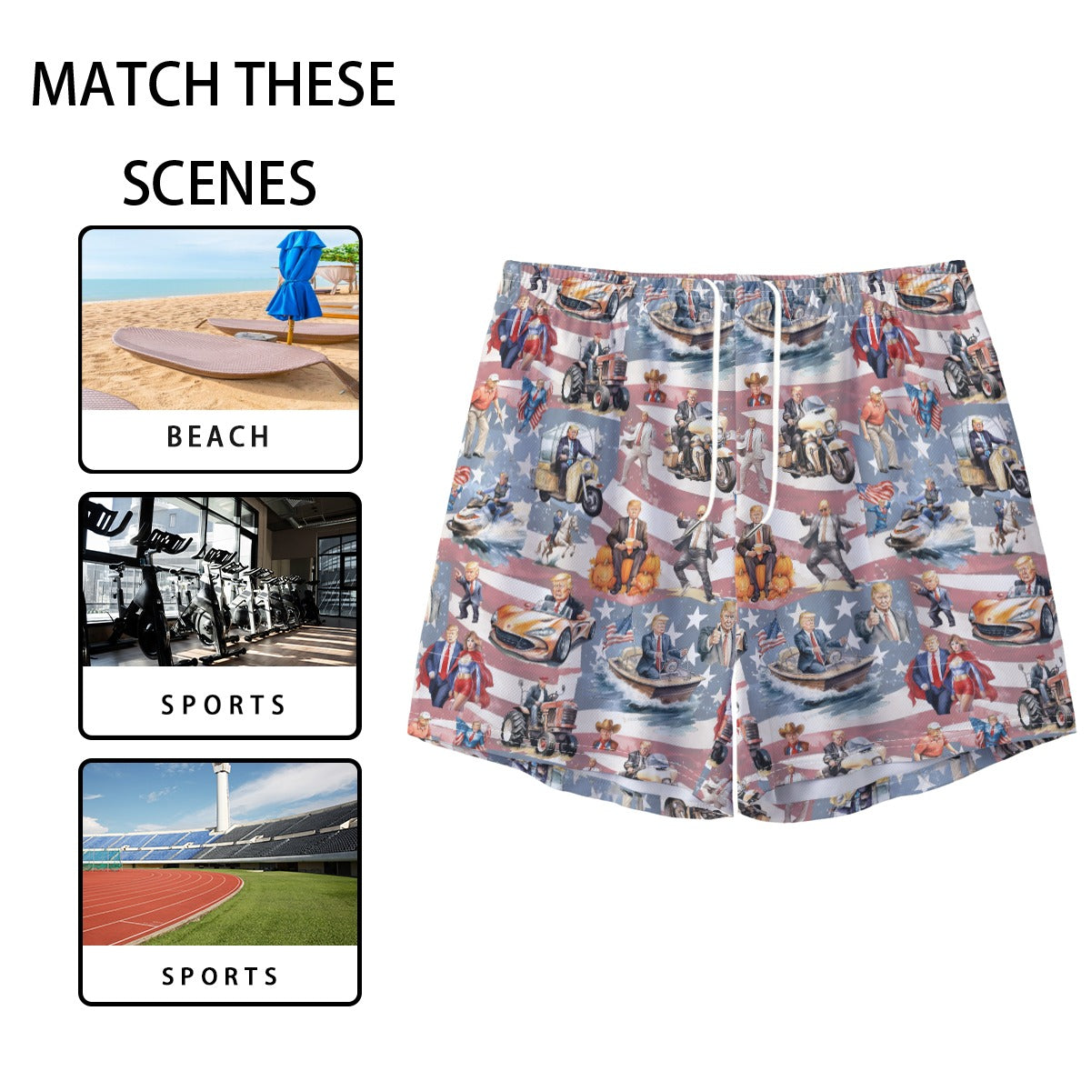 10 Donald Trump Designs, Men’s Sports, Pocketed Shorts