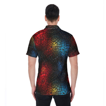 Colored Spiderwebs, Men's Polo Shirts