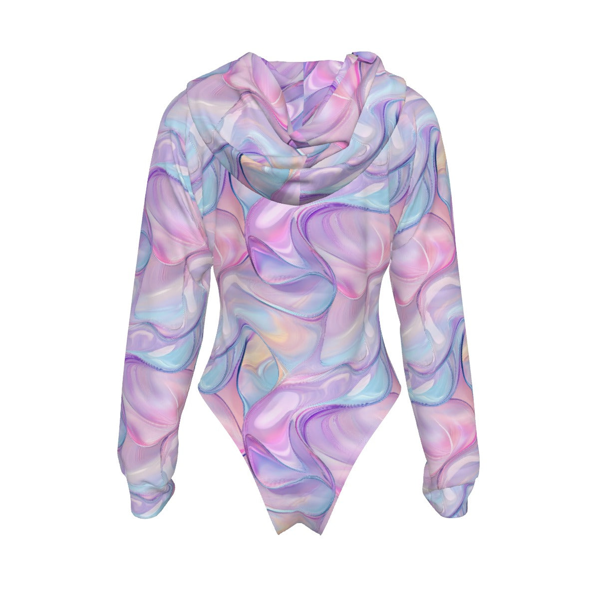 Rainbow Unicorn, Women's Raglan Sleeve Hooded Bodysuit