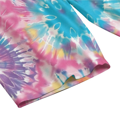 9 Tie Dye Designs, Women’s 2 Piece T Shirt Set With Short Sleeve
