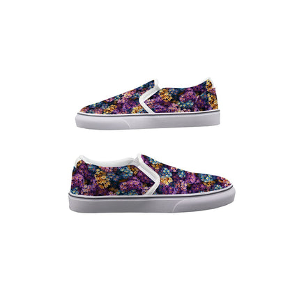 10 Beautiful Flower Designs, Kids Slip On Canvas Sneakers, Slip On Shoes, No Touch Shoes