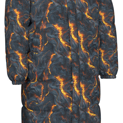 Dragon on Lava, Long Down Jacket / Coat
