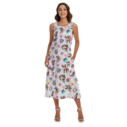 10 Bigfoot / Sasquatch Designs, Women’s Sleeveless Dress With Diagonal Pockets