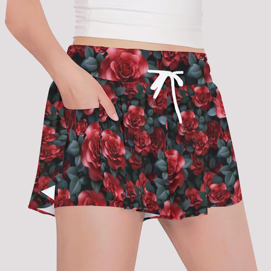 10 Flower Design, Girls Sports Culottes, Butterfly Shorts w/ Pocket