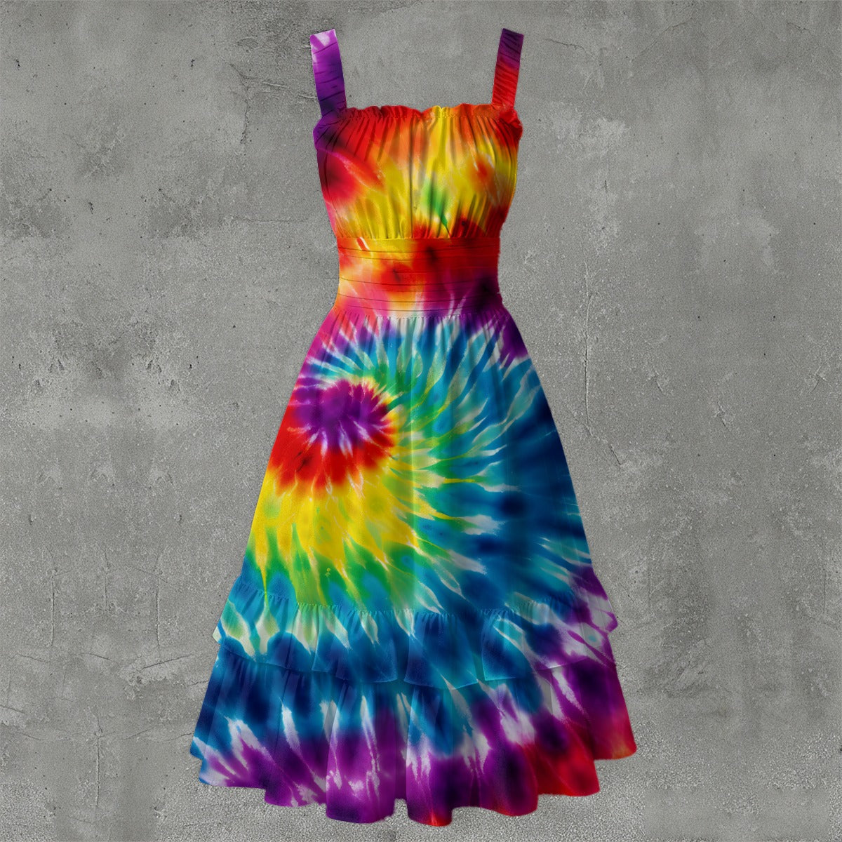 9 Tie Dye Designs, Women’s Ruffle Hem Dress