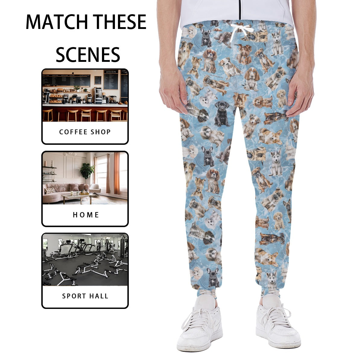 10 Animal Designs, Men’s Sweatpants w/ Back Pocket
