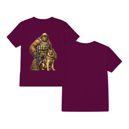 Bigfoot Sasquatch Soldier & Dog, Gildan 5000 T-Shirt