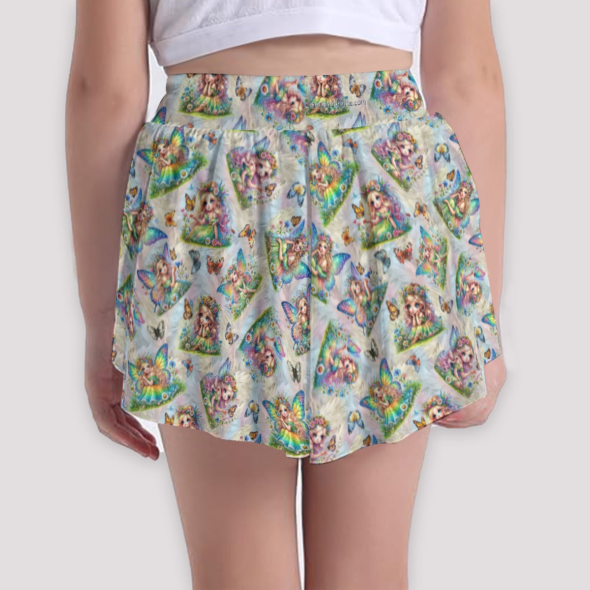6 Fairy Designs, Girls Sports Culottes, Butterfly Shorts w/ Pocket