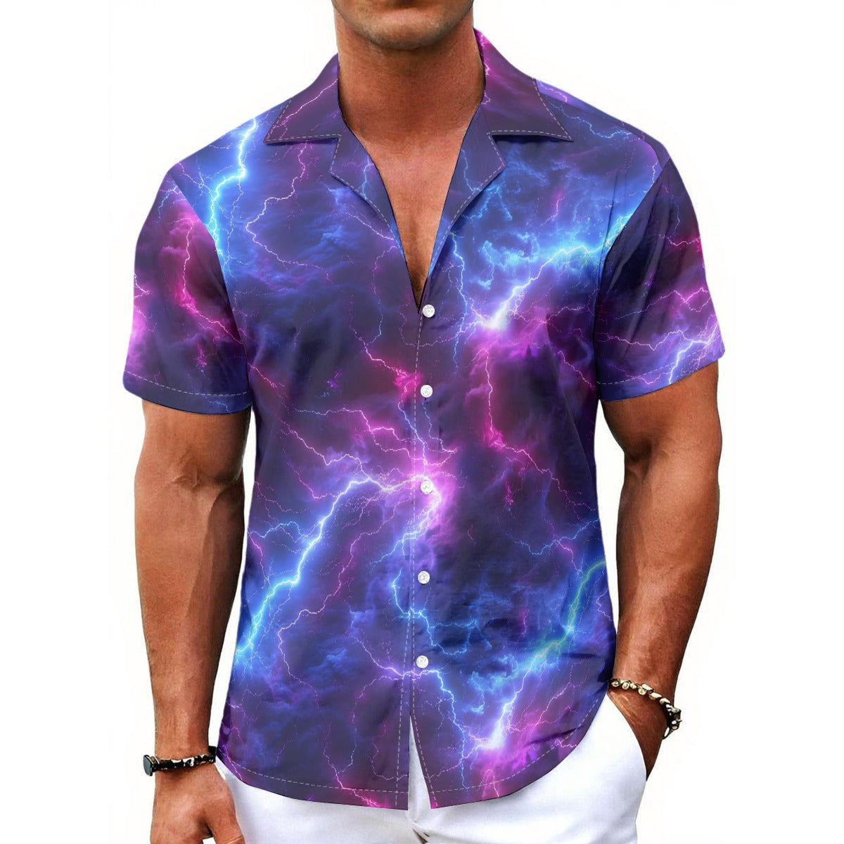 12 Galaxy / Outer Space Designs, Men's Button Up Hawaiian Shirt
